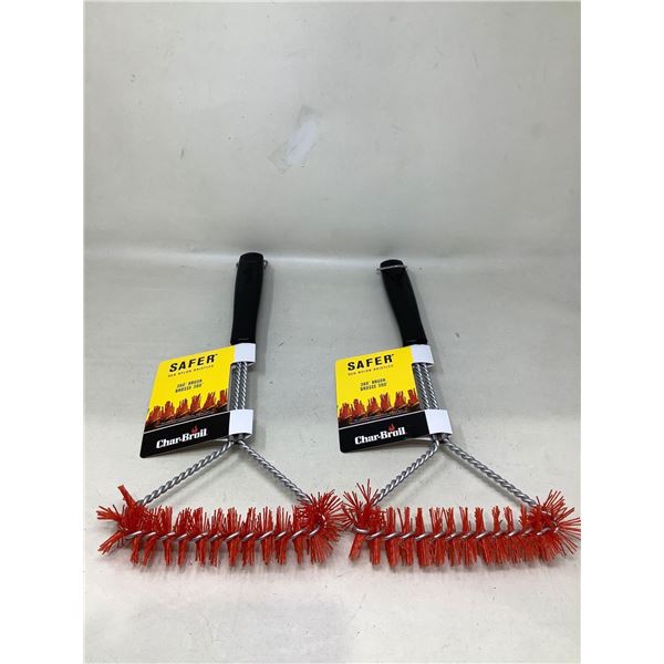 NEW Char-Broil Safer Red Nylon Bristles 360 Grill Brush Lot Of 2