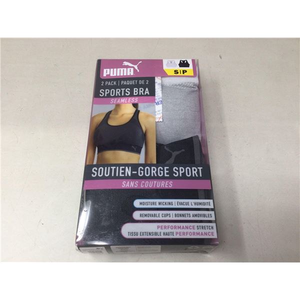 NEW Puma 2 Pack Sports Bras grey and black Small