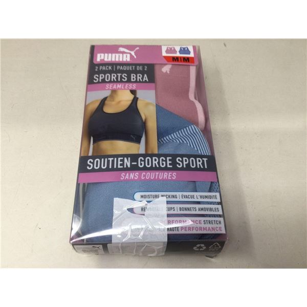NEW Puma 2 Pack Sports Bras pink and blue M