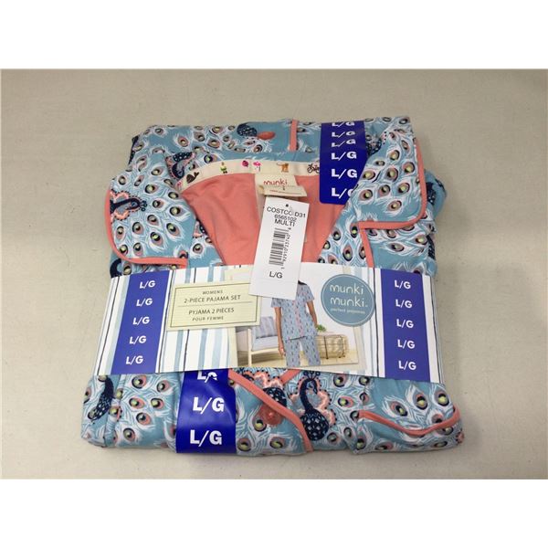 NEW Munki Womens 2 pce Pajama Set Large