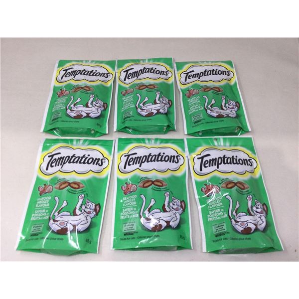 Lot of 6 x 85 Temptations seafood cat treats