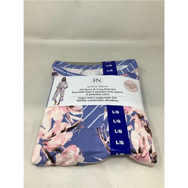 NEW FN Ladies 3/4 sleeve & crop pant set Large