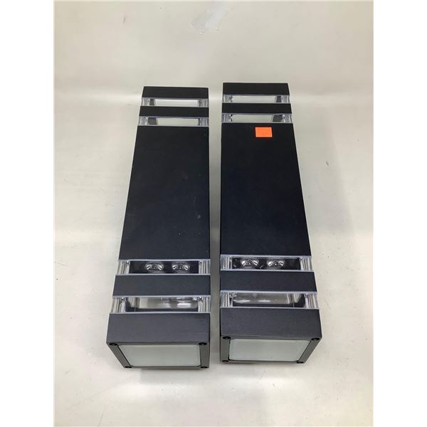 Lot of 2 Arktika Modern Square LED Coach Lamps Set