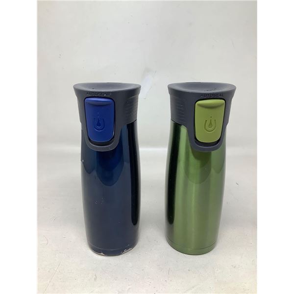 Lot of 2 Contigo autoseal coffee mugs stainless steel