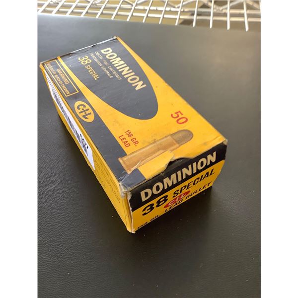 Full Box of 50 rounds Dominion .38 Special 158Gr