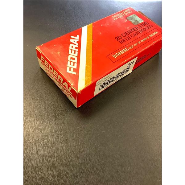 Box of 20 rounds Federal 22.250 55gr soft point