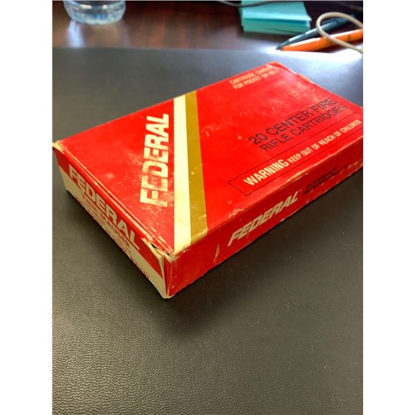 Box of 20 rounds Federal 7mm Mauser 175 Grain soft point hi shock