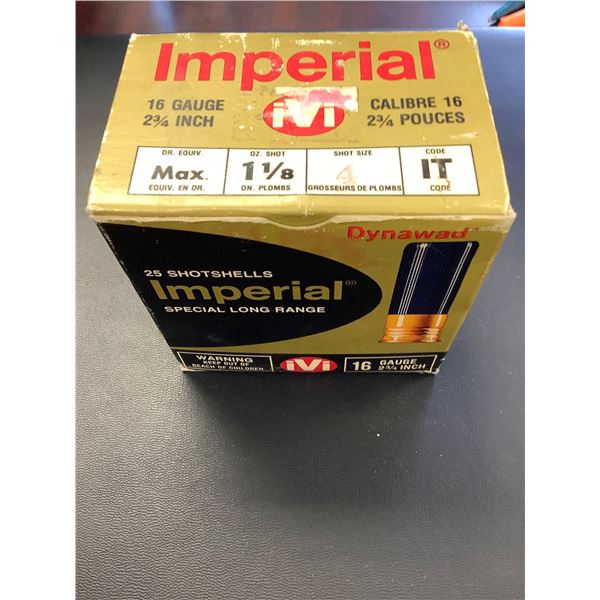 Box of 25 Imperial 2 3/4 #4 12 gauge shot shells