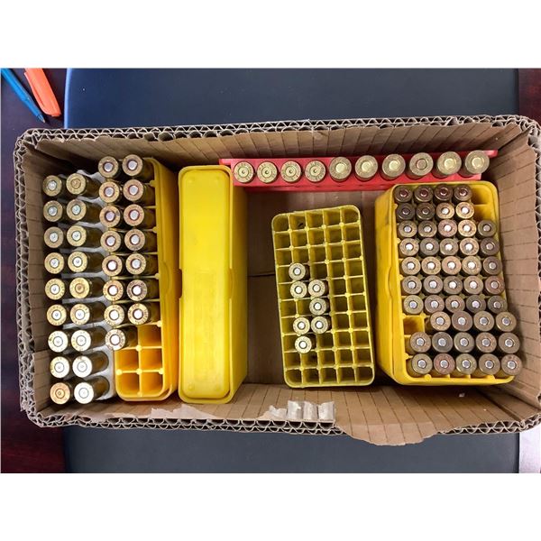 Box Lot of assorted partial boxes center fire ammunition 308, 38 special etc