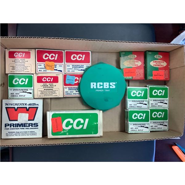 Box Lot of assorted Primers- approx 20 packs