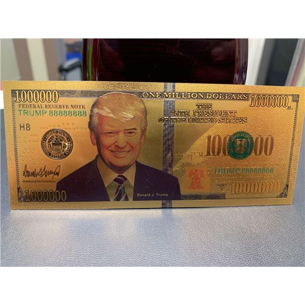 USA one million dollar gold clad commemorative Donald trump Foil Bank Note