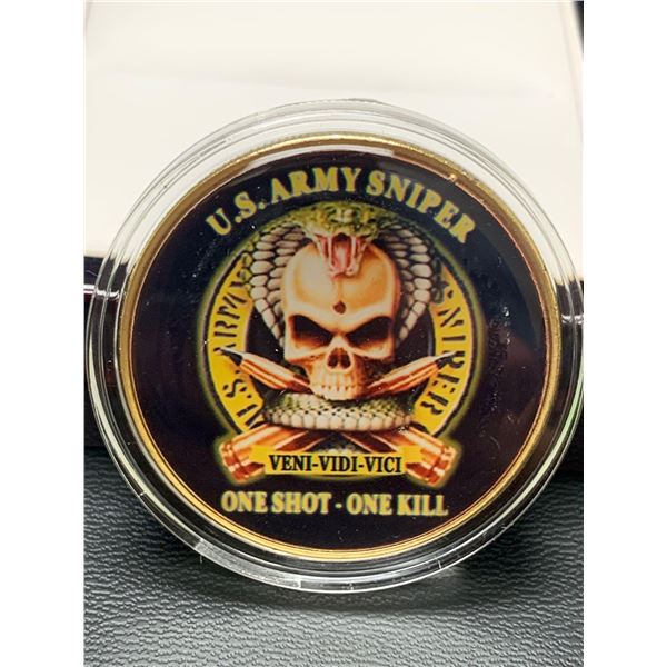 USA Army Sniper Veni - Vidi - Vici Commemorative case medallion