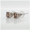 Image 2 : 14K White Gold Diamond(0.8Ct,I1-I2,Brown) Earrings (~weight 0.68g), Made in Canada, Appraised Retail
