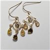 Image 1 : 14K Yellow Gold Fancy Color Diamond(1.05Ct,I1-I3) Diamond(0.15ct) Earrings (~weight 0.92g), Made in 