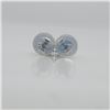 Image 4 : 14K White Gold Blue Diamond(0.38Ct,I1-I2) Treated Color Earrings (~weight 0.6g), Made in Canada, App