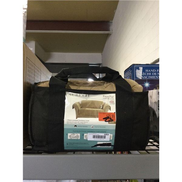 SureFit Loveseat Faux Fur Furniture Cover