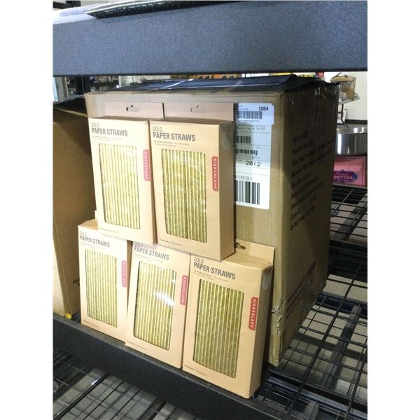 Case of Kikkerland Gold Style Paper Straws