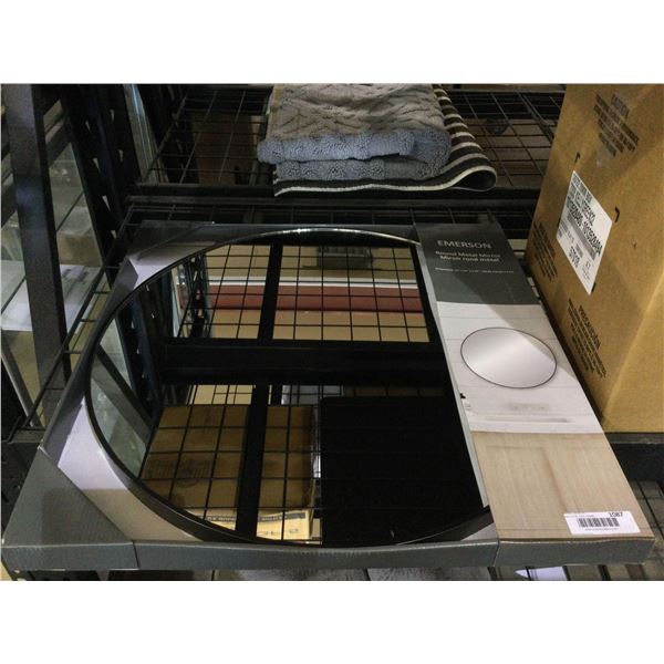 Emerson Black Style Frame Round Metal Mirror (24in x 24in)
