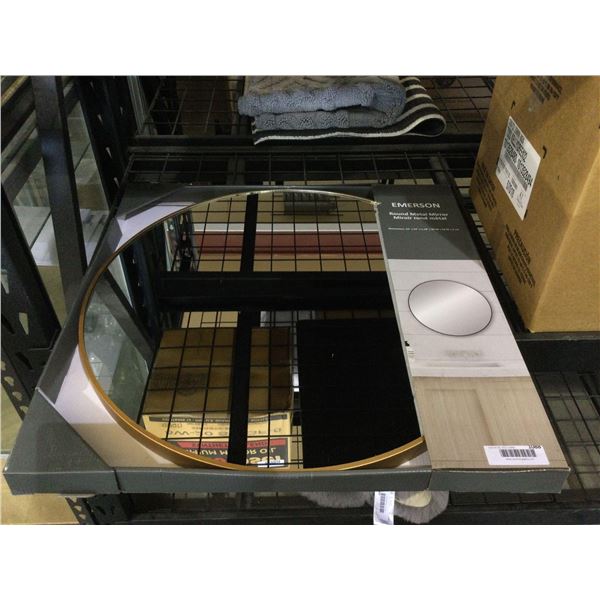 Emerson Gold Style Frame Round Metal Mirror (24in x 24in)
