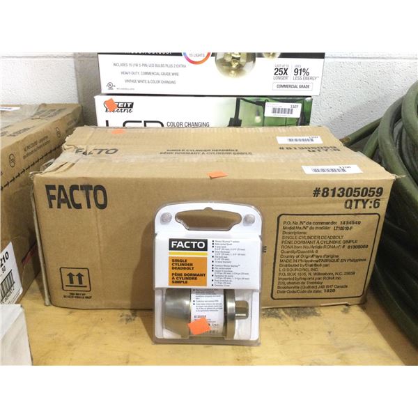 Case of 5 Facto Single Cylinder Deadbolts