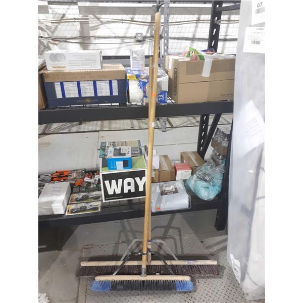 Lot of 2 Push Brooms