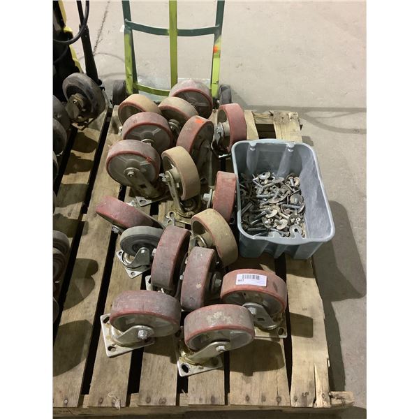 Lot of Red 5in Casters