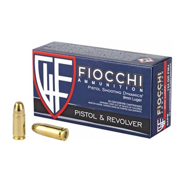 FIOCCHI 9MM 124GR FMJ - 50 Rds