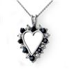 1.10 ctw Blue Sapphire & Diamond Pendant 18k White Gold - REF-31F5M