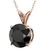Image 2 : 2 ctw Fancy Black Diamond Solitaire Necklace 10k Rose Gold - REF-35Y6X