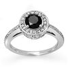 1.75 ctw VS Certified Black & White Diamond Ring 14k White Gold - REF-100Y2X