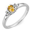 0.44 ctw Yellow Sapphire & Diamond Ring 18k White Gold - REF-25F2M