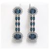 12.82 ctw London Topaz & Diamond Earrings 14K White Gold - REF-180H2R