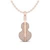 0.50 ctw VS/SI Diamond Certified Micro Pave Necklace 14k Rose Gold - REF-40H4R