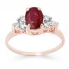 Image 1 : 1.35 ctw Ruby & Diamond Ring 14k Rose Gold - REF-19Y8X