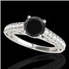 1.65 ctw Certified VS Black Diamond Solitaire Ring 10k White Gold - REF-47A5N