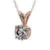 Image 2 : 0.75 ctw Certified Quality Diamond Solitaire Necklace 10k Rose Gold - REF-61H8R