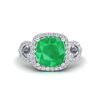 3.15 ctw Emerald & Micro VS/SI Diamond Certified Ring 18k White Gold - REF-55H2R