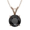 1.25 ctw Fancy Black Diamond Solitaire Necklace 10k Rose Gold - REF-31K9Y
