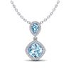 3.50 ctw Sky Blue Topaz & Micro VS/SI Diamond Necklace 10k White Gold - REF-33X8A