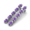 10.36 ctw Amethyst & VS/SI Certified Diamond Tennis Earrings 10k White Gold - REF-45N3F