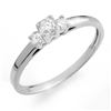 0.33 ctw Certified VS/SI Diamond 3-Stone Ring 14k White Gold - REF-38G8W