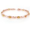 3.51 ctw Yellow Sapphire & Diamond Bracelet 14k Rose Gold - REF-38K3Y