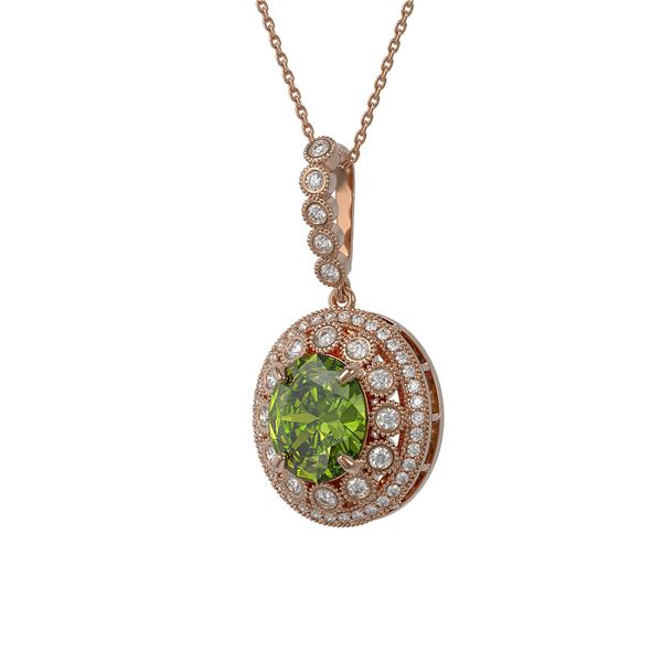 7.51 ctw Tourmaline & Diamond Victorian Necklace 14K Rose Gold - REF-206R8K