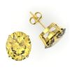 Image 2 : 18 ctw Citrine Designer Stud Earrings 18k Yellow Gold - REF-53N3F