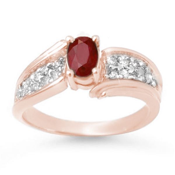 1.43 ctw Ruby & Diamond Ring 14k Rose Gold - REF-44R2K