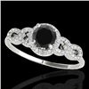 Image 1 : 1.33 ctw Certified VS Black Diamond Solitaire Ring 10k White Gold - REF-53K2Y