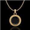 1 ctw Fancy Black Diamond Art Deco Stud Necklace 18k Yellow Gold - REF-39R5K