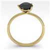 Image 2 : 1.0 ctw Black Certified Diamond Engagment Ring Martini 18k Yellow Gold - REF-41R4K