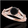1.25 ctw Certified VS Black Diamond Solitaire Antique Ring 10k Rose Gold - REF-48R5K