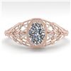 0.50 ctw VS/SI Oval Diamond Engagment Ring Art Deco 18k Rose Gold - REF-104R8K